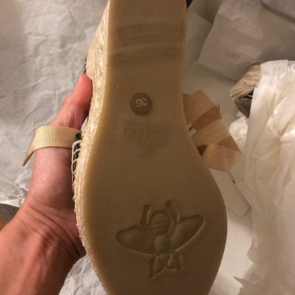 Gucci GG matelassé platform espadrille Wedge sandals - Picture 5 of 6